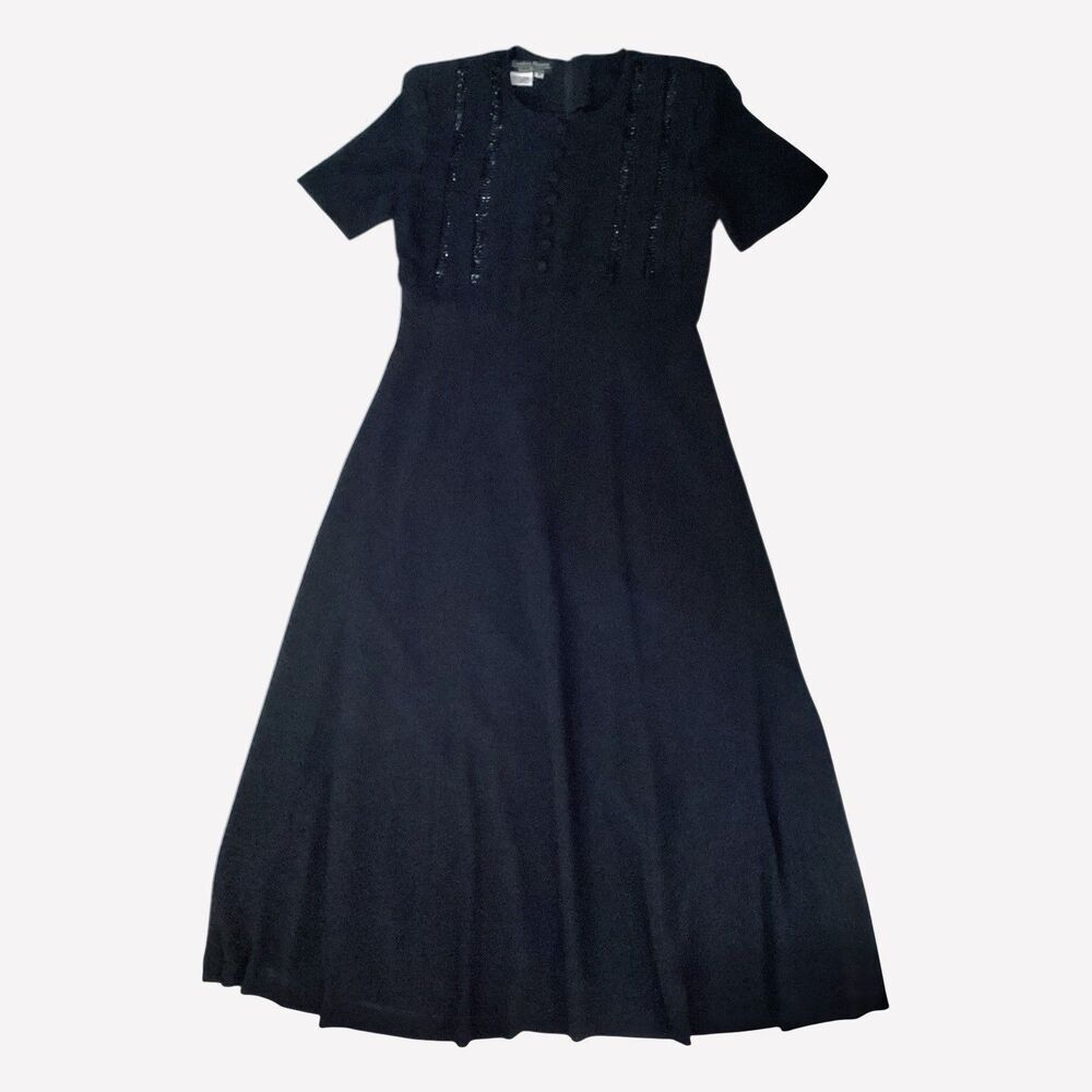 Cynthia Howie Jaggy Boutique Long Black Lined Dress Size 8